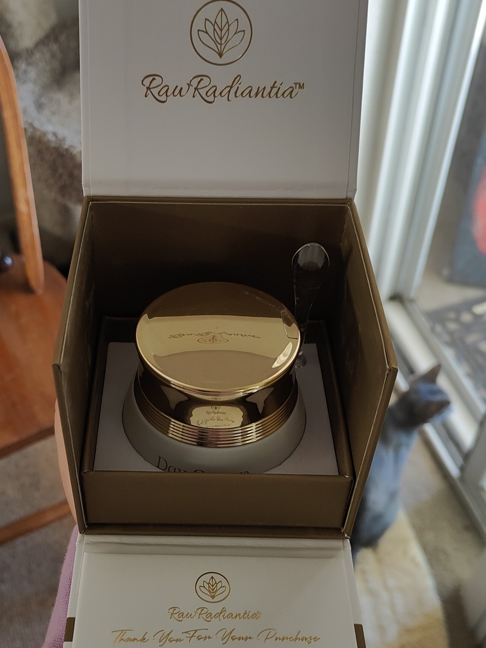 RawRadiantia Gold Face Cream Jar - Gold & White